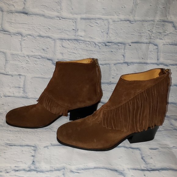 Buttero Suede fringe ankle booties size 37 - Picture 2 of 8